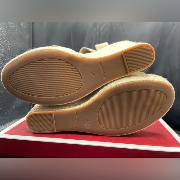 Vicki-Vicki Womens Beige Faux Suede Espadrilles Wedge Sandals, Size 8.5 - Picture 5 of 5